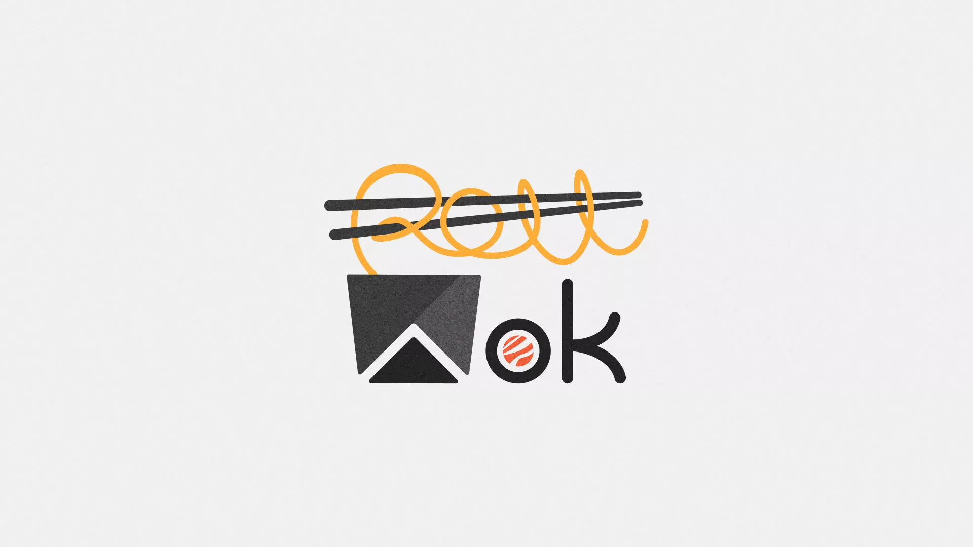 Разработка логотипа суши-бара «Roll Wok Club» в Дербенте